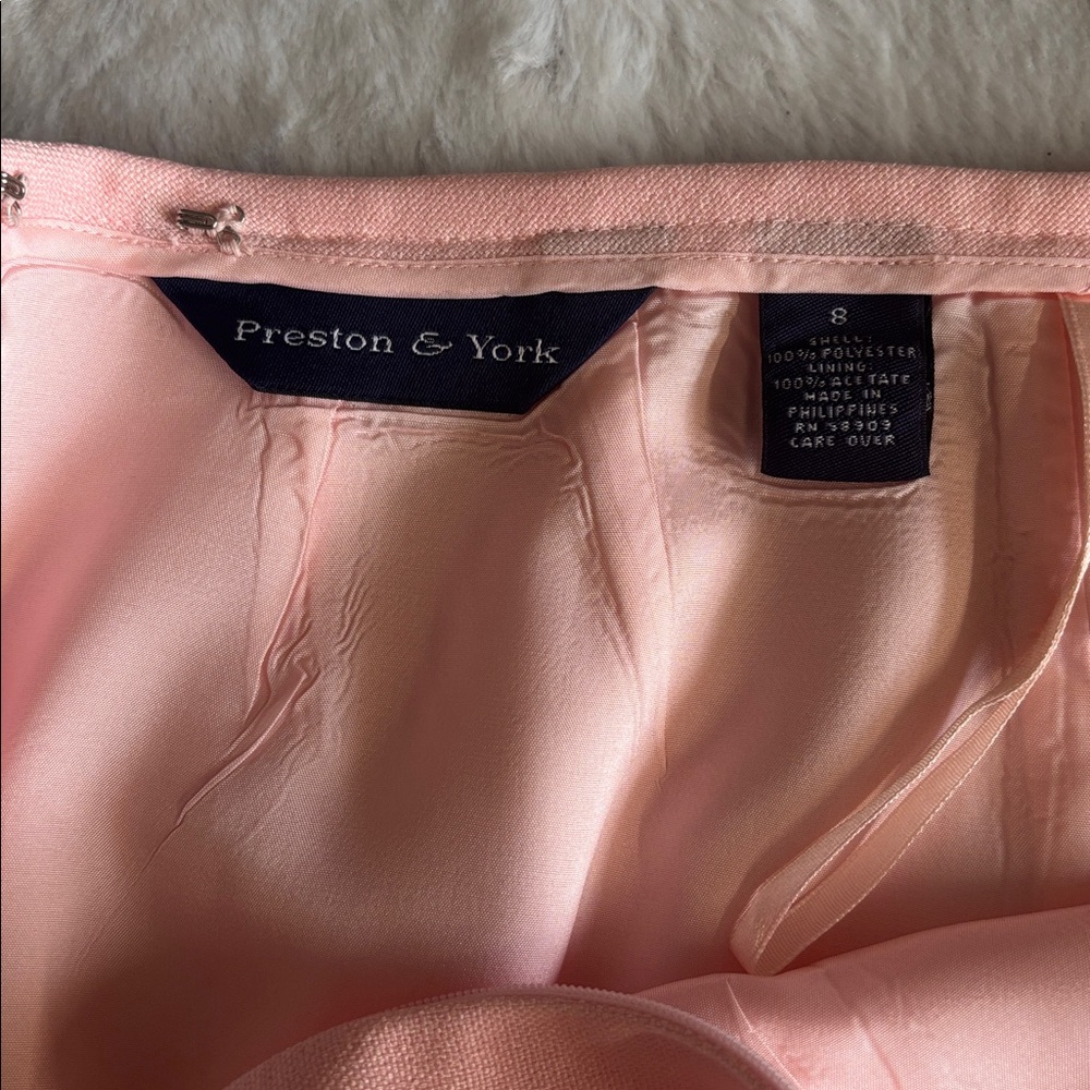 PRESTON & YORK Suit Blazer and Straight Skirt Light Pink 100% Polyester Size 8. - Picture 7 of 11